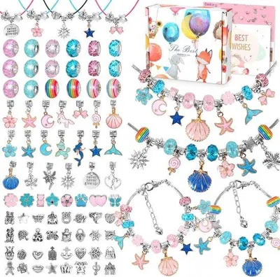 Produktbild von Famanu Bastelset Armband mit Charms - Kreatives Schmuckset für Mädchen