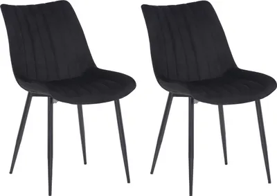Produktbild von 2er Set Stühle HLO-CP31 Samt schwarz