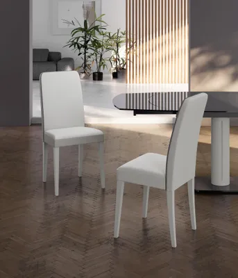 Produktbild von 2er Set Stühle, Kunstleder Weiß, Rückenlehne Weiß/Grau, 99 cm Höhe