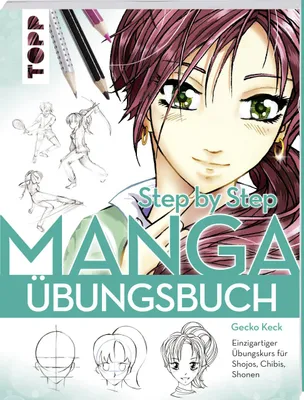 Produktbild von TOPP Verlag Manga Step By Step Übungsbuch, Kunst & Design, Deutsch, Hardcover, 64 Seiten
