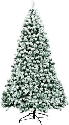 Obrázek produktu pro 225 cm předsvícený zasněžený vánoční stromeček s kovovým stojanem