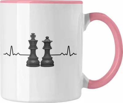 Produktbild von Trendation - Schach Geschenk Schachspieler Geschenkidee Tasse mit Schachfiguren Grafik Spruch (Rosa)