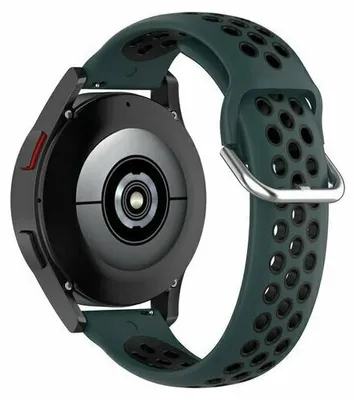 Produktbild von By Qubix passend für Garmin Venu / Sq / Sq2 / 2 plus - Silikon Sportarmband mit Schnalle - Dunkelgrün + Schwarz