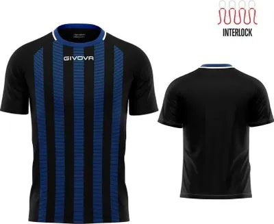 Produktbild von Sport-T-Shirt Givova Rugby Schwarz-Königsblau - M