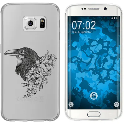 Produktbild von PhoneNatic Case kompatibel mit Samsung Galaxy S6 Edge Silikon-Hülle Floral Rabe M4-1
