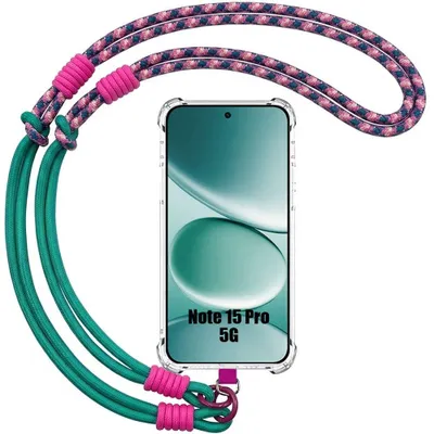Image de Coque pour Xiaomi Redmi Note 15 Pro 5G, Protection Anti-Rayures Antichoc avec Cordon Vert Violet