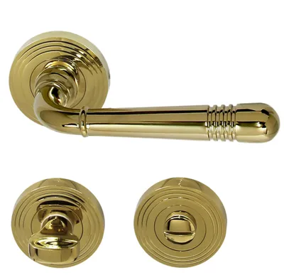 Produktbild von Türbeschlag 1662 Helena R WC Messing poliert PVD Türklinke