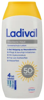 Produktbild von LADIVAL trockene Haut Sonnenschutz-Lotion LSF 50+ 200ml PZN 19099389