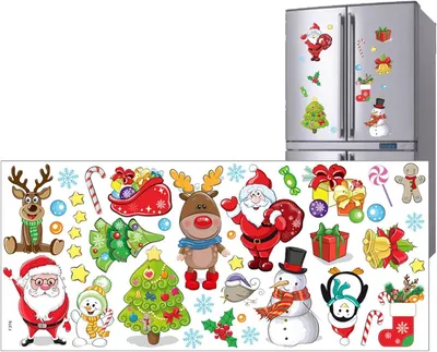 Produktbild von Weihnachts-Fensteraufkleber Weihnachtsaufkleber, wiederverwendbar, | Heimationsprodukte für den Schreibtisch, Glastüren, Fenster, Schaufenster, Fliesen, Haushaltsgeräte