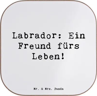 Produktbild von Mr. & Mrs. Panda Untersetzer für Gläser Spruch Labrador Freund - Weiß - Geschenk, Begleiter, Hunderasse, Hunderassen, gläseruntersetzer, Hund, Coaster, Holzuntersetzer
