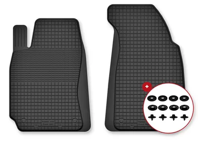Image de Tapis avant en caoutchouc pour Volkswagen Passat B5 FL 2000-2005 (berline/break) – 2 pièces, noirs, semi-universel, adapté