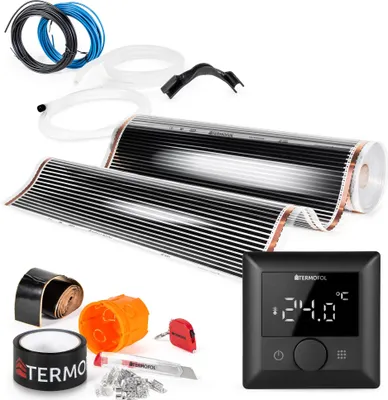 Produktbild von Termofol Elektrische Heizfolie mit Thermostat H5, Schwarz, 220 W/m², 12m²