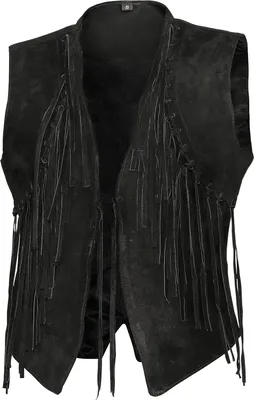 Produktbild von Herren Western Weste Cowboy Biker Leder »W-02« Schwarz