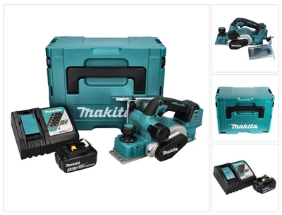 Produktbild von Makita DKP 181 RF1J Akku Hobel Falzhobel 82 mm 18 V Brushless + 1x Akku 3,0 Ah + Ladegerät + Makpac