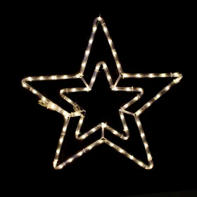 Immagine prodotto di ACA Decorazione luminosa per esterno a forma di stella di Natale, 72 LED, tubo flessibile da 3 m, bianco caldo, con effetti, IP44, 55 cm, cavo di alimentazione da 1,5 m X0818131