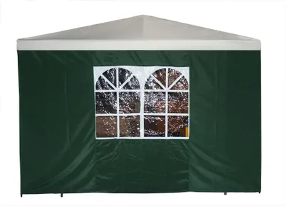 Produktbild von Polyester Seitenplane 3 x 1,9 Meter blau für 3x3m Pavillon wasserabweisend mit doppeltem PVC-Fenster