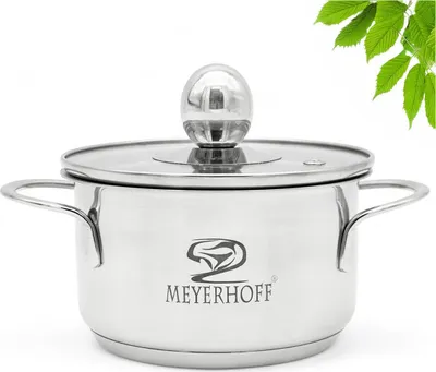 Zdjęcie produktu dla Garnek 0.7L Stal Nierdzewna Tradycyjny z Pokrywą 12cm Meyerhoff Indukcja