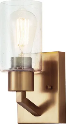 Produktbild von Wandlampe Glas Metall H: 27,1 cm in Messing Modern Wandleuchte