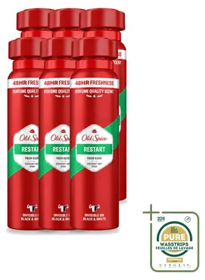 Produktbild von 6 x Old Spice Deospray Restart - 150 ml - Vorratspackung - 6 Stücke