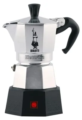 Produktbild von Bialetti Moka Elettrika, Elektrische Espressokanne, 0,09 l, Gemahlener Kaffee, Aluminium, Schwarz