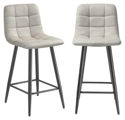 Image de CALICOSY - Tabourets rembourrés en lot de 2 en tissu chiné H94 cm - SIA