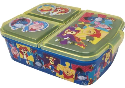 Productafbeelding van Lunchbox voor kinderen, kunststof, BPA-vrij, met compartimenten, Winnie de Pooh design