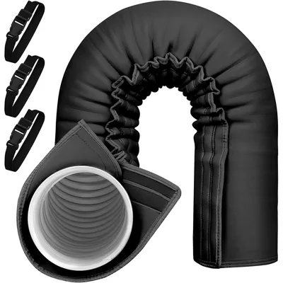 Obrázek produktu pro Izolace vzduchové hadice EXCITAT – Izolační těsnění pro přenosné klimatizace – Vhodné pro vzduchové hadice o průměru 12,7 cm a 15 cm – Prachotěsné a tepelně izolační se 3 gumičkami – Vyrobeno z polyesteru – 150 x 53 cm