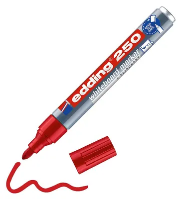 Produktbild von Edding 250, 1 Stück(e), Rot, Rundspitze, Grau, Rot, Kunststoff, Rund