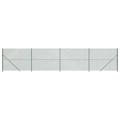 Produktbild von vidaXL Maschendrahtzaun mit Bodenflansch Grün 1,4x10 m