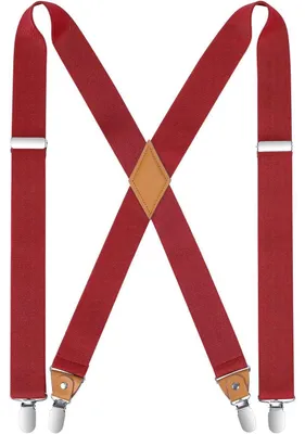Productafbeelding van Herenhemdessetters, X-vorm, 4 metalen clips, rood