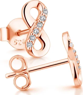 Produktbild von MATERIA by Matthias Wagner Unendlichkeit Ohrringe Rosegold mit Zirkonia SO-410-Rosegold