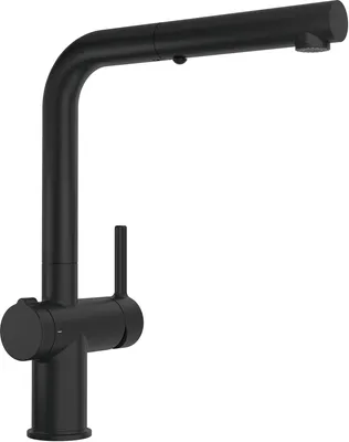 Immagine prodotto di Rubinetto FRANKE ACTIVE L TWIST in NERO-MATT con doccetta estraibile / Rubinetto da cucina / Miscelatore monocomando