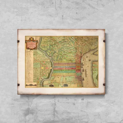 Produktbild von Poster - Canvas - Leinwand - 42 cm x 29,7 cm - Alte Karte von Philadelphia