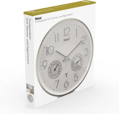 Immagine prodotto di Mebus 12989 Orologio da parete radiocomandato con termoigrometro