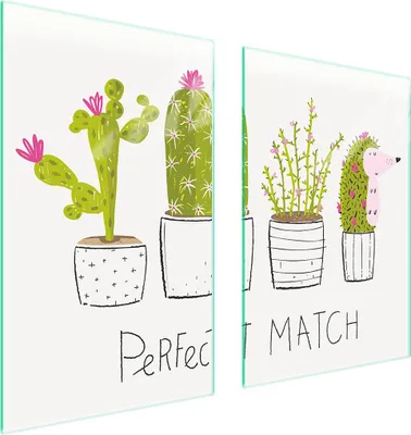 Obrázek produktu pro Skleněná Ochranná Deska Do Kuchyně 65X52 Cactus