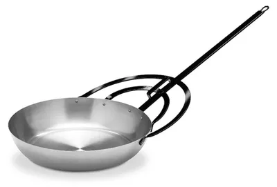 Bratpfanne mit langem Stiel, 40 cm, Stahl, silber