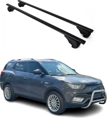 Produktbild von Dachträger Grundtäger für SsangYong XLV 2016-2019 75kg Metall Schwarz 2 tlg
