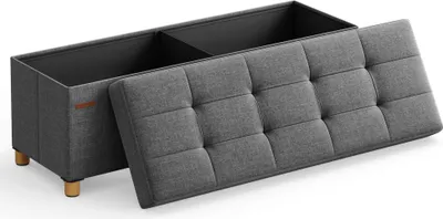 Produktbild von SONGMICS Sitzhocker, 112L, klappbare Sitztruhe, Aufbewahrungsbox, Dunkelgrau