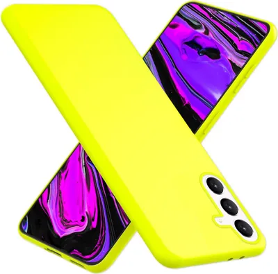 Image de NALIA Housse silicone fluo pour Samsung Galaxy S24 Plus, Housse fine fluo multicolore jaune