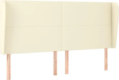 Produktbild von vidaXL Kopfteil mit Ohren Creme 203x23x118/128 cm Kunstleder