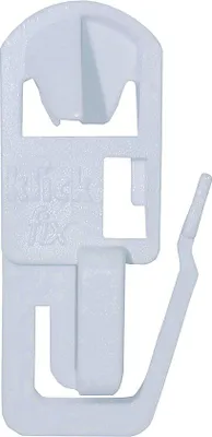 Image de Supports pour rideaux pour tringles en plastique et en bois, lot de 20, blanc