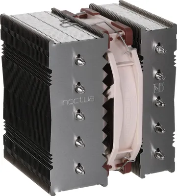 Zdjęcie produktu dla Noctua NH-D12L - Chłodnica powietrza procesora - (dla: LGA1700, LGA1150, LGA1151, LGA1155, LGA1156, LGA1200, LGA2011, LGA2066, AM4, AM5, LGA2011-3 (Square ILM), LGA2011-0) - miedziane gniazdo i rurki chłodzące z aluminiowymi żebrami chłodzącymi - 120 mm (NH-D12L)