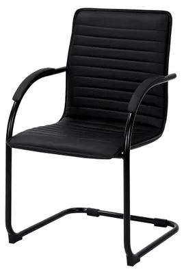 Produktbild von Besucherstuhl Tira Kunstleder I Freischwinger Mit Gepolsterter Sitzfläche, Farbe:schwarz/schwarz