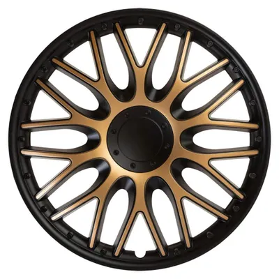 Productafbeelding van J-Tec set van 4 wieldeksels, model 15-inch, zwart/goud