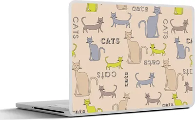 Produktbild von MuchoWow® Laptop Aufkleber Sticker Cover Muster - Katze - Zitat - Jungen - Mädchen - Kinder - Kind 30x22 cm - Laptop-Sticker