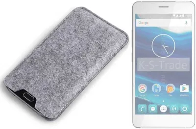 Produktbild von K-S-Trade Filz Handyhülle kompatibel mit Qilive Q5.5 Schutzhülle Filztasche Filz Tasche Case Sleeve Handy Hülle Filzhülle grau