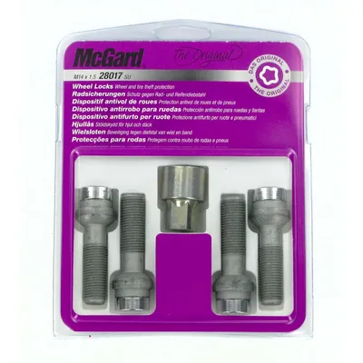 Immagine prodotto di McGard originale E130 kit di viti per collare a sfere 4 pezzi M14x1,5 sede R14 cromato