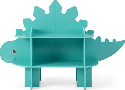 Produktbild von DREAMADE Dinosaurier Bücherregal, 2-stöckiges Aufbewahrungsregal für Kinder, Spielzeugorganisator (Grün)