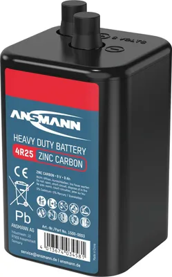 Zdjęcie produktu dla Ansmann 1500-0003, Jednorazowa bateria, 6V, Cynkowo-węglowy, 6 V, 1 szt., 9000 mAh
