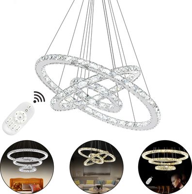 LARS360 Modern Dimmbar 72W Pendelleucht LED Kristall Deckenlampe Kronleuchter Hängelampe